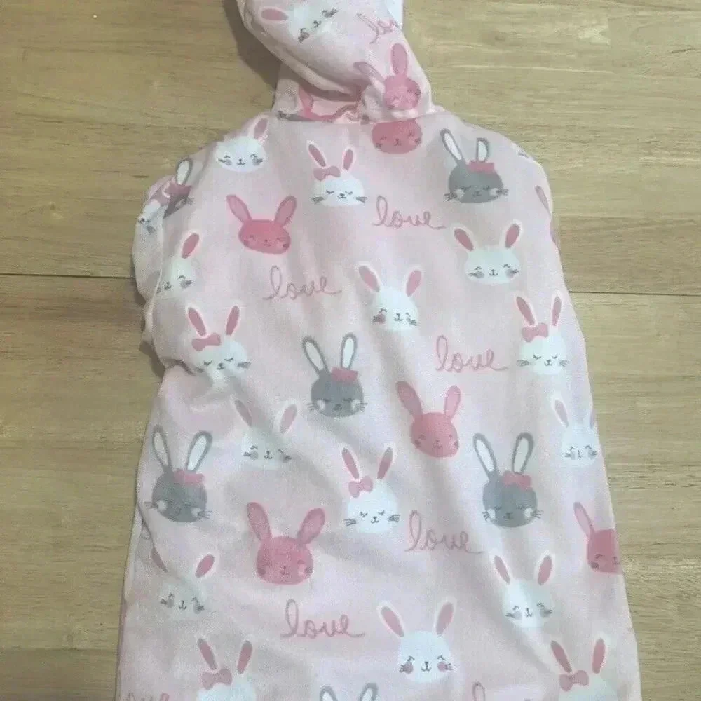 Zak &‎ Zoey Toddler Girl Plush Bathrobe 0-9 Months Pink and white with Clouds